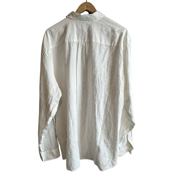 Gap Factory Linen-Blend Shirt in Standard Fit New Off White XXL New - Picture 6 of 10